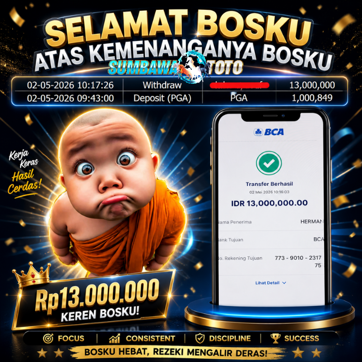 SELAMAT UNTUK MEMBER SETIA SUMBAWATOTO 